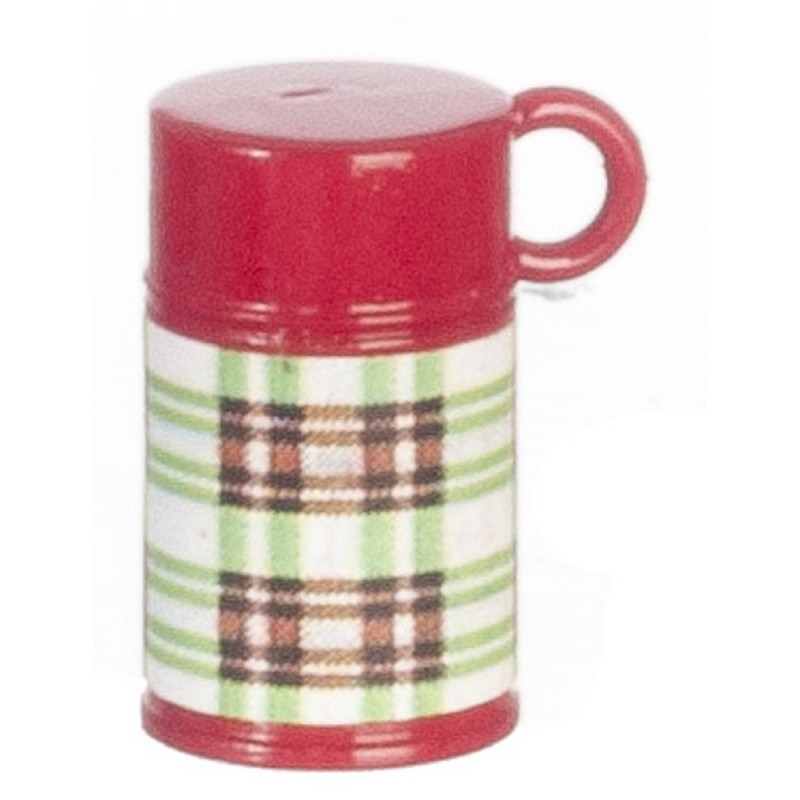 Dolls House Red Green Thermos Flask Work School Lunch Accessory