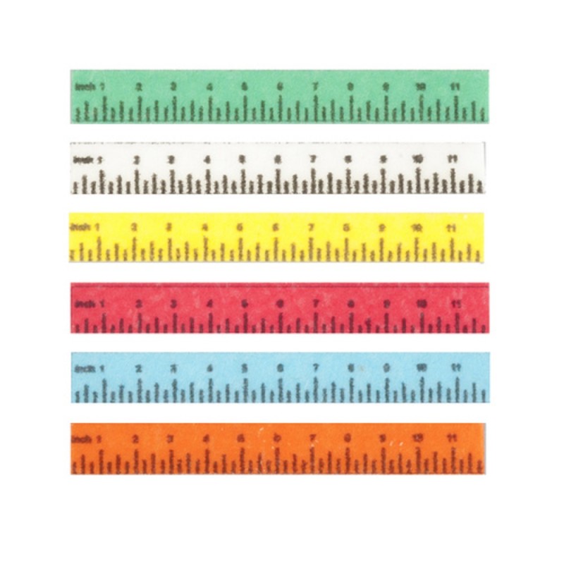 Dolls House 6 Coloured Rulers Miniature Office School Desk Accessory