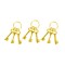 Dolls House Key Ring Bunch of Gold Keys Miniature 1:12 Scale Accessory Set of 3
