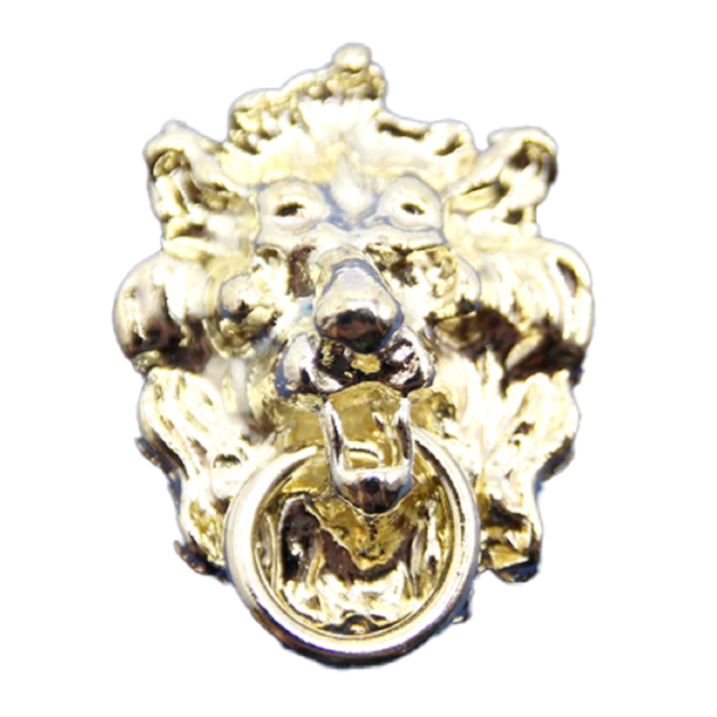 Dolls House Polished Gold Lions Head Knocker Miniature Accessory Door Furniture