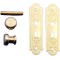 Dolls House Gold Victorian Door Knobs with Plates Miniature Door Furniture 1:12