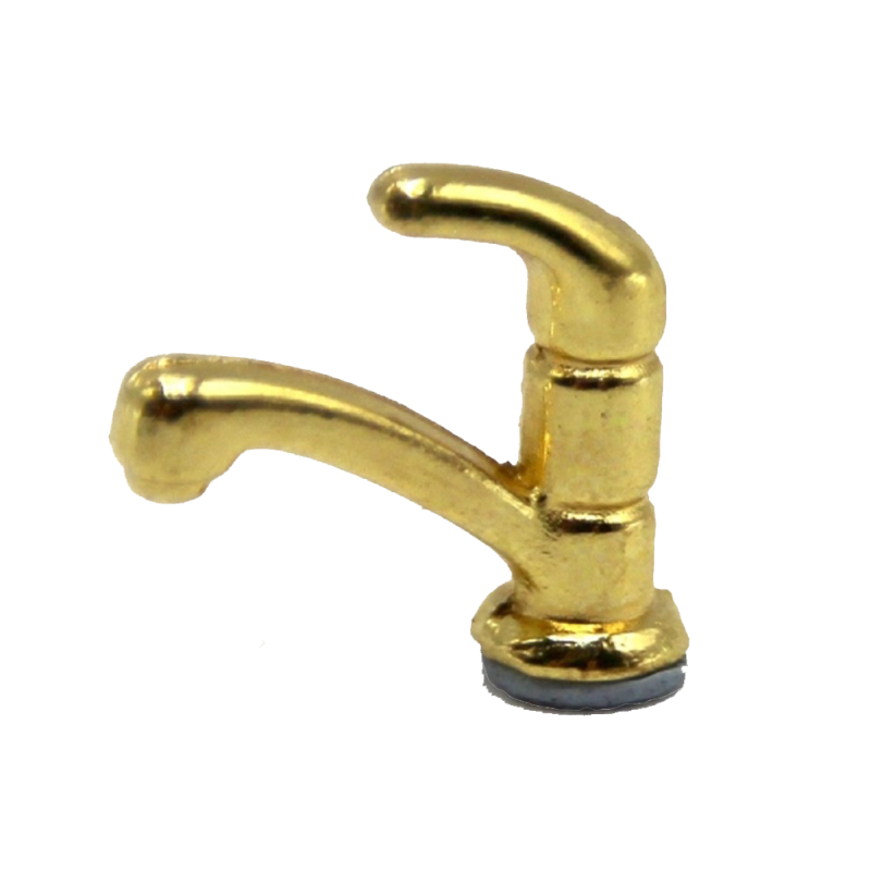 Dolls House Gold Mixer Tap Modern Faucet Miniature Bathroom Kitchen Accessory