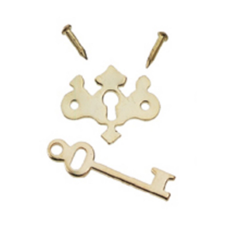 Dolls House Chipendale Key Plates Keys & Nails Miniature 1:12 Pack of 6