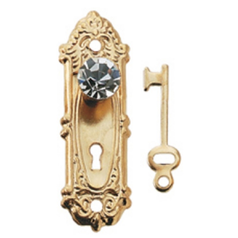 Dolls House 2 Crystal Opryland Handles Knobs with Keys Miniature Door Furniture 