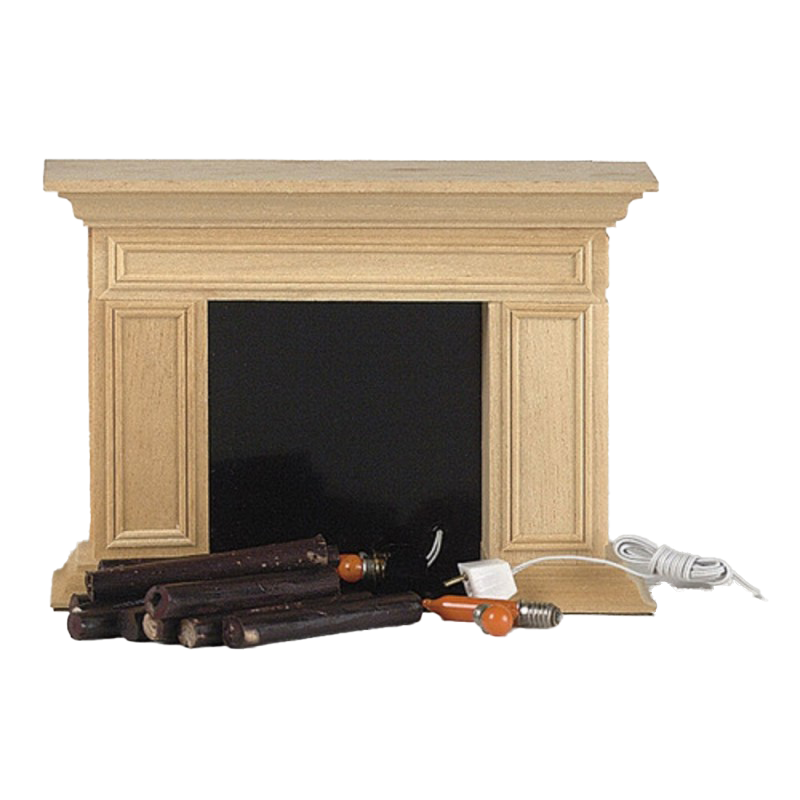 Dolls House Willmsberg Light Up Log Fireplace Electric Bare Wood Unfinished