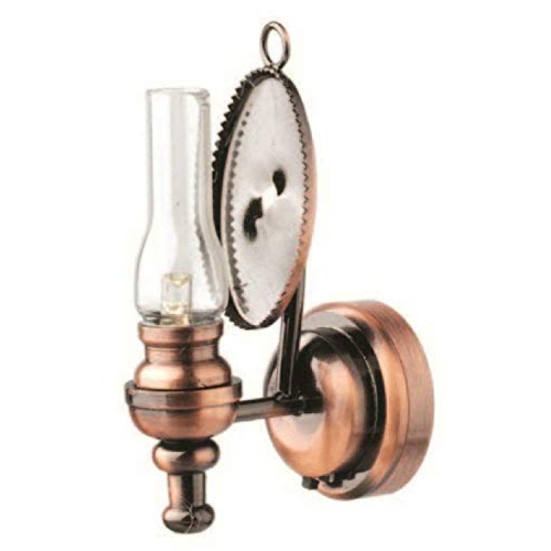 Dolls House Copper Oil Lamp Wall Light Camden LED Battery Lighting