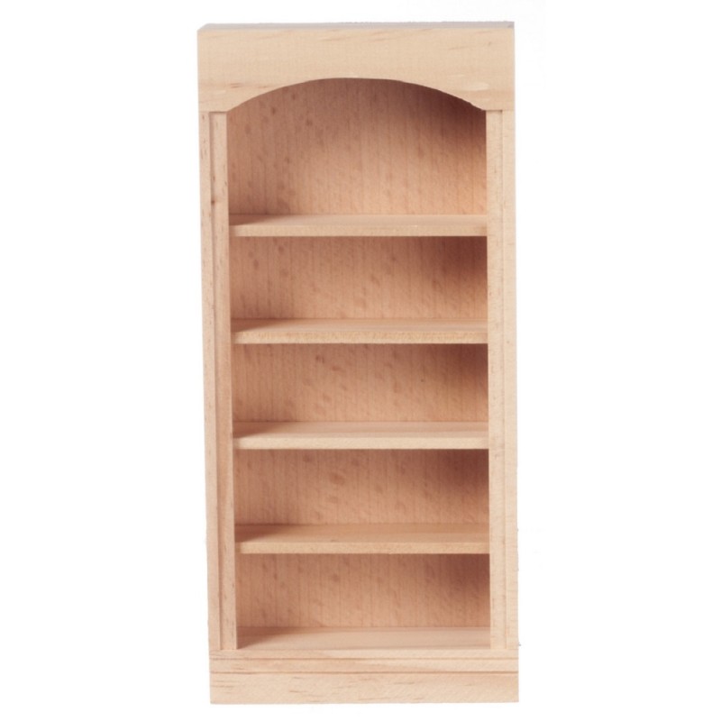 Dolls House Bare Wood Bookcase 5 Shelf Unit Unfinished Miniature Furniture 
