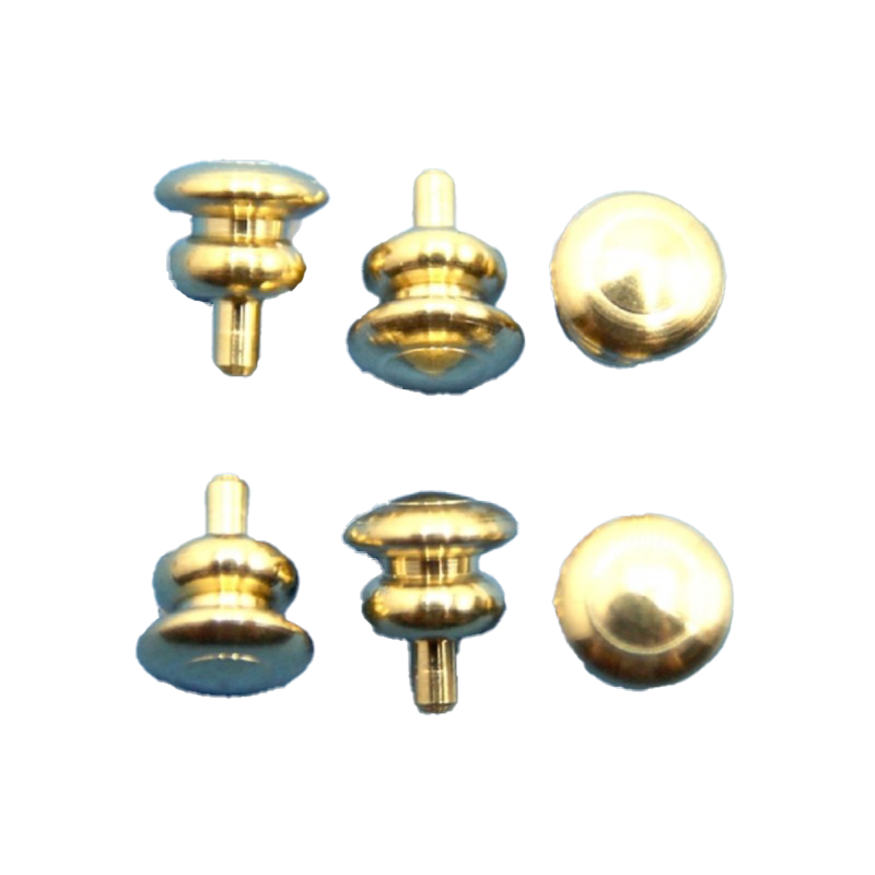 Dolls House Set 6 Round Gold Plated Brass Door Knobs Builders DIY Fittings 1:12