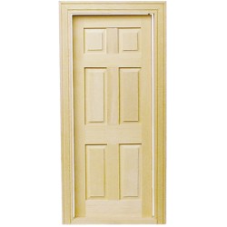 Dolls House Traditional Wooden 6 Panel Interior Door 1:12 Miniature Builders DIY