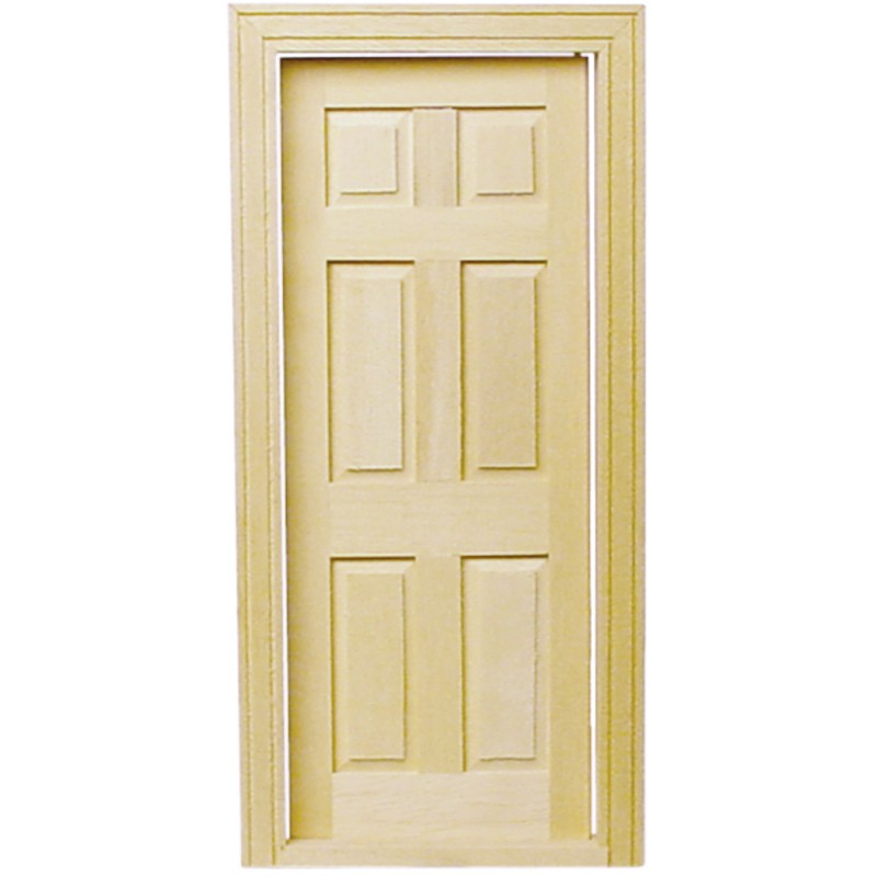 Dolls House Traditional Wooden 6 Panel Interior Door 1:12 Miniature Builders DIY