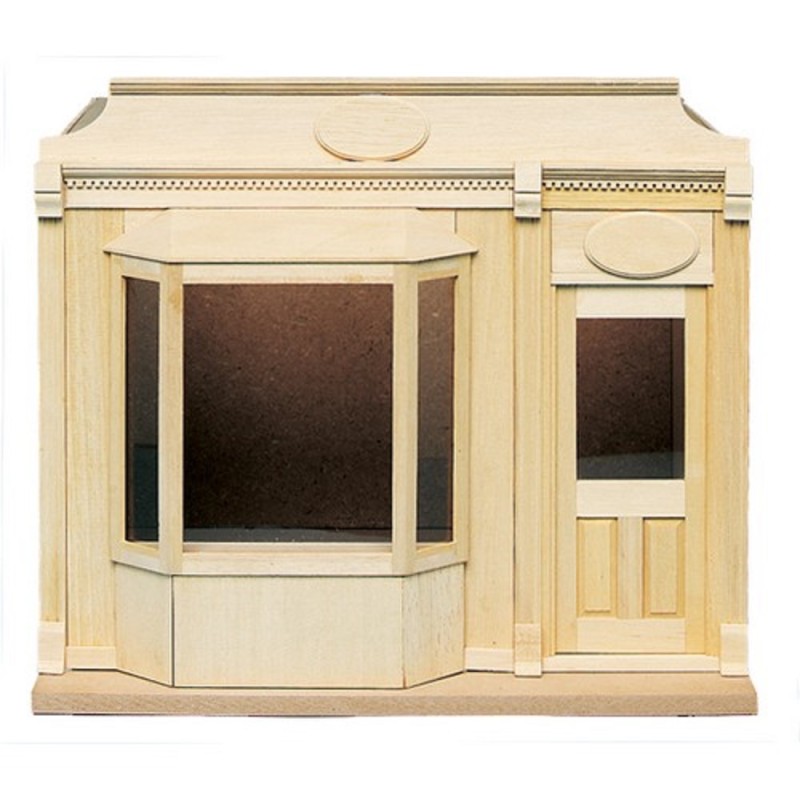 Shop Display Room Box with Bay Window Unfinished Flat Pack Kit 1:12 Scale
