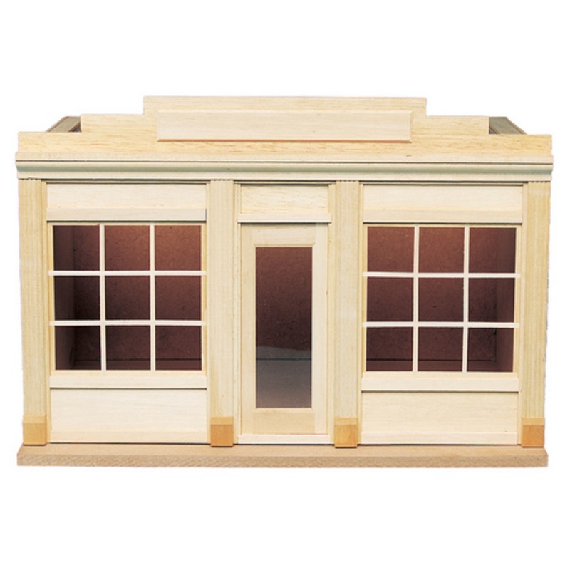 Dolls House Shop Room Box with 2 Windows Unfinished Flat Pack Kit 1:12 Scale