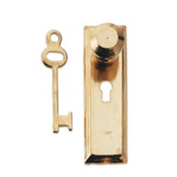 Dolls House 6 Sets of Gold Handles Knobs with Keys 1:24 Half Inch Door Furniture