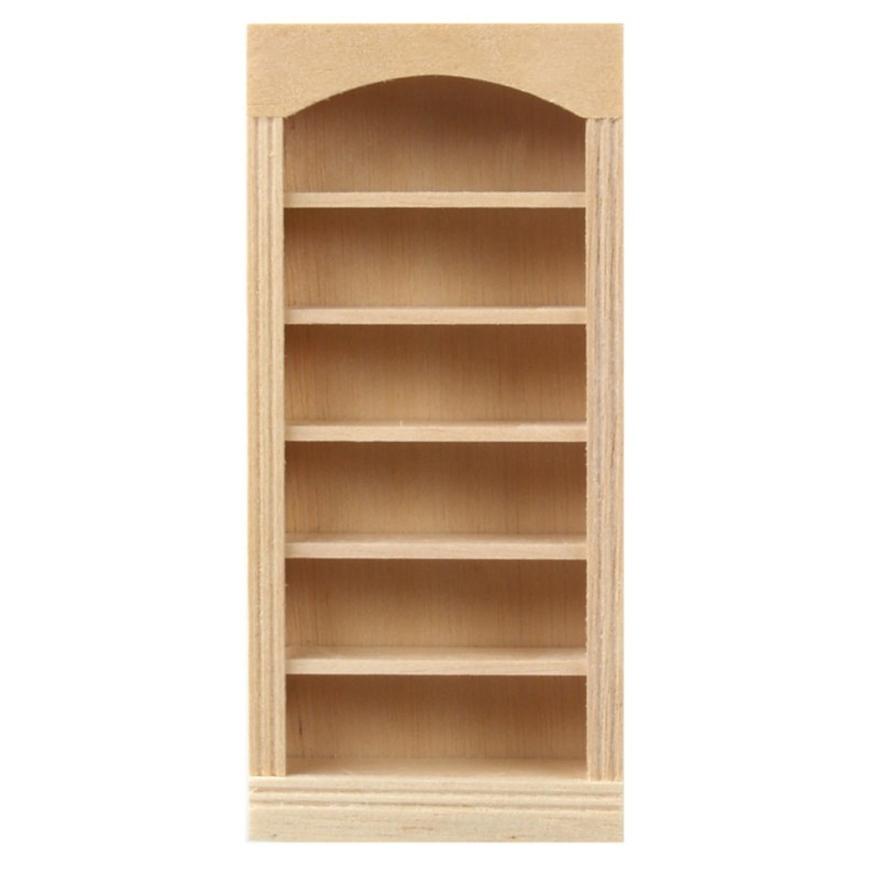 Dolls House 1:24 Scale Unfinished Natural Wood Bookcase Shelf Unit