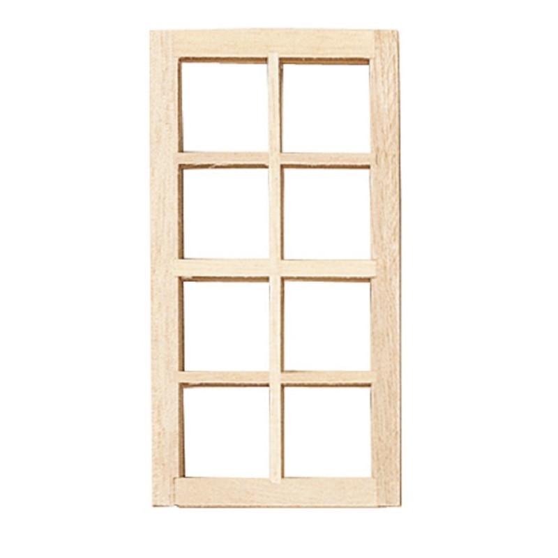 Dolls House Standard 8 Pane Window 1:24 Half Scale Wooden DIY Accessory