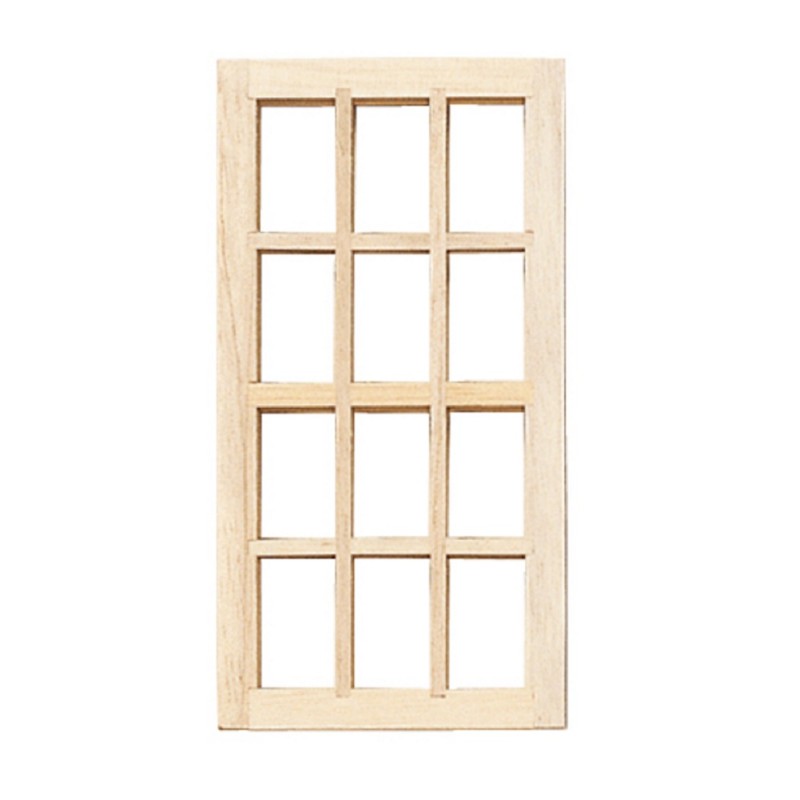 Dolls House Standard 12 Pane Window 1:24 Half Scale Wooden 