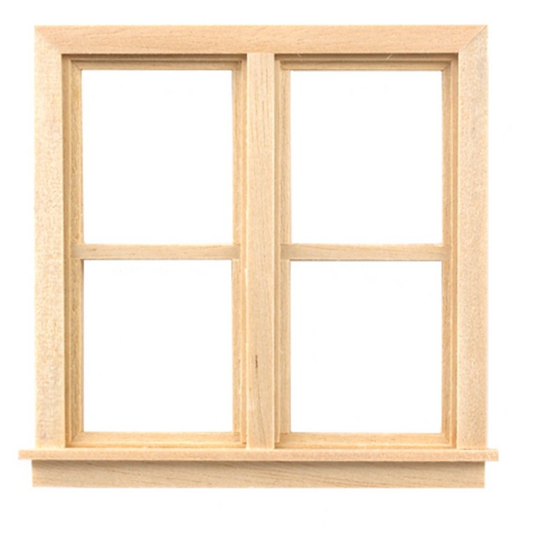 Dolls House Double Sash Window 1:24 Half Scale Wooden 