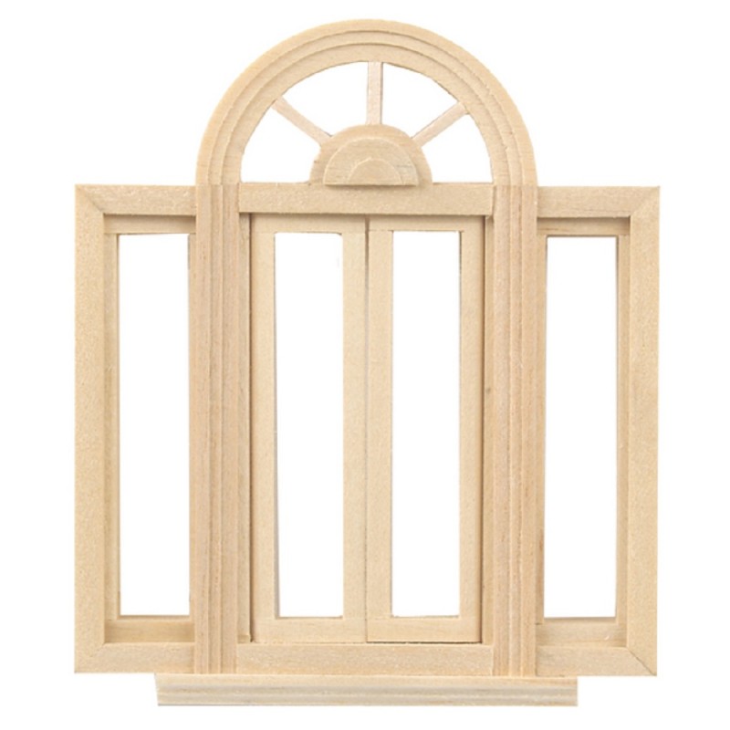 Dolls House Circle Top Double Casement Window 1:24 Half Scale