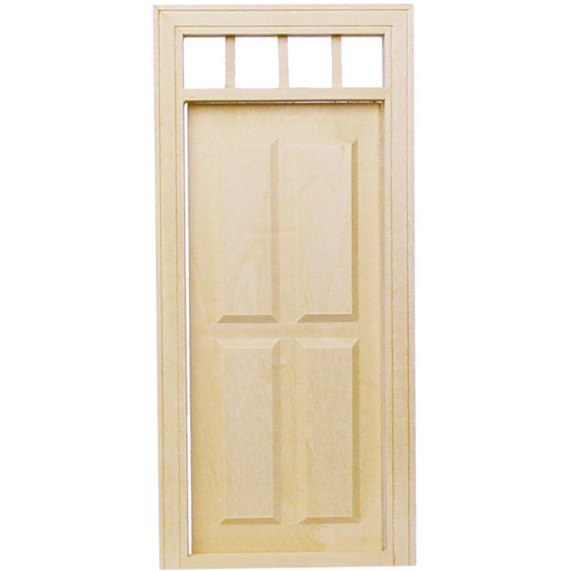 Dolls House 4 Panel Transom Fanlight Door 1:24 Half Inch External DIY Builders