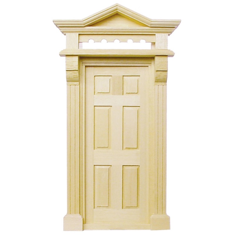 Dolls House Victorian Front Entrance Door 1:24 Half Inch Unfinished DIY Builders