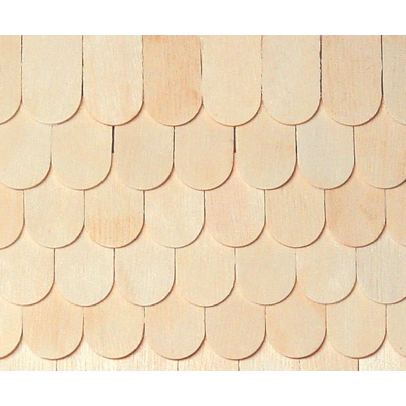 Dolls House Pack of 400 Fish Scale Shingles 1:24 Half Inch Wooden Roofing Tiles