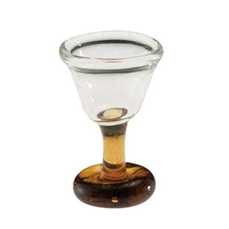 Dolls House Amber Stem Wine Glass Miniature Dining Room Accessory Tableware 1:12