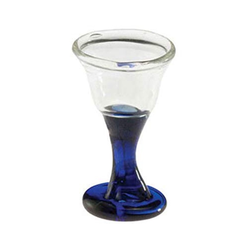 Dolls House Blue Stem Wine Glass Miniature Dining Room Accessory Tableware 1:12