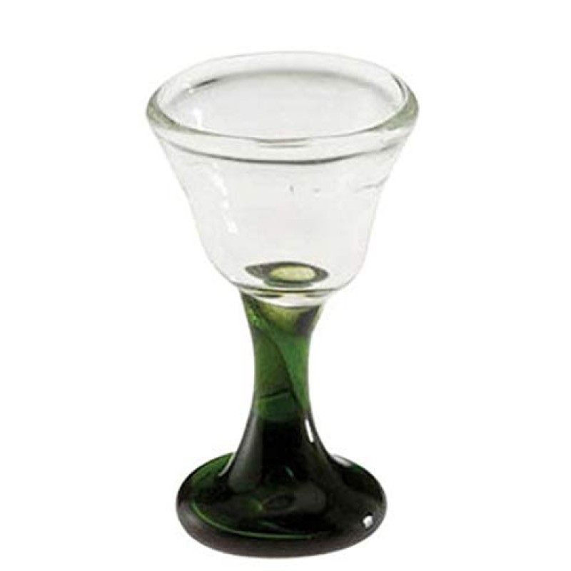 Dolls House Green Stem Wine Glass Miniature Dining Room Accessory Tableware 1:12