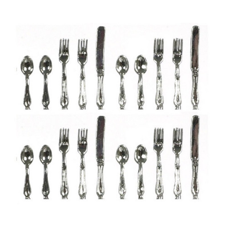 Dolls House Tableware Cutlery Set Miniature 1:12 Plastic Dining Room Accessory 