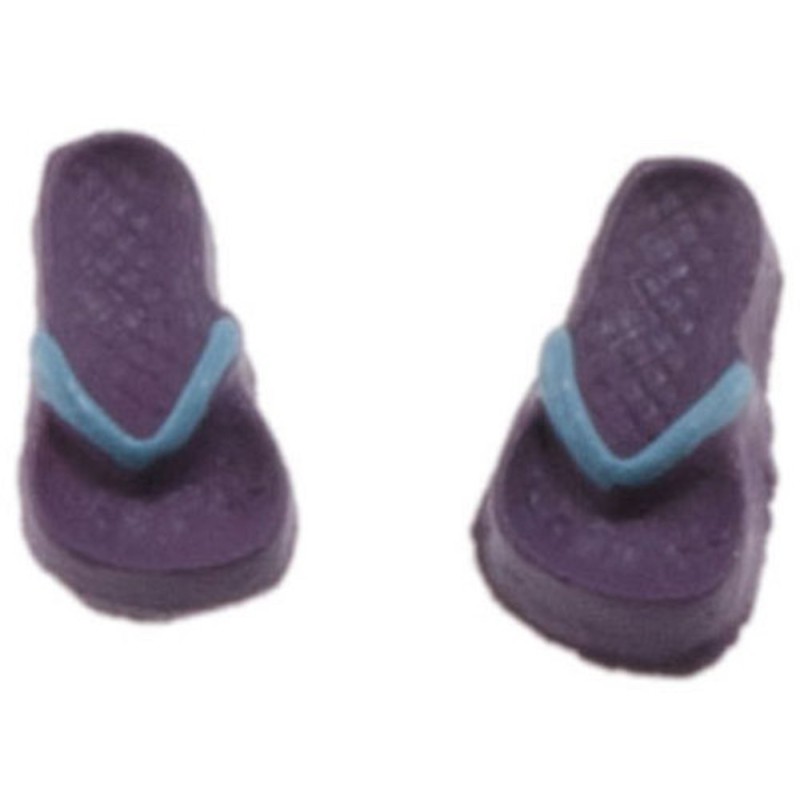 Dolls House Purple Flip Flops Sandals Shoes Miniature Summer Beach Accessory 