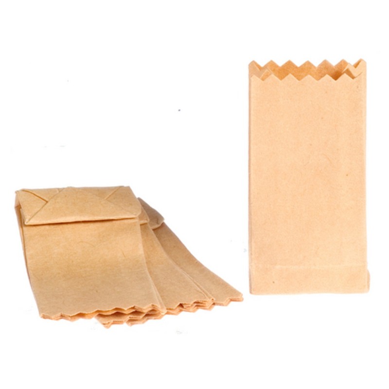 Dolls House Small Brown Paper Grocery Bags Miniature Shop Store Accessory 1:12