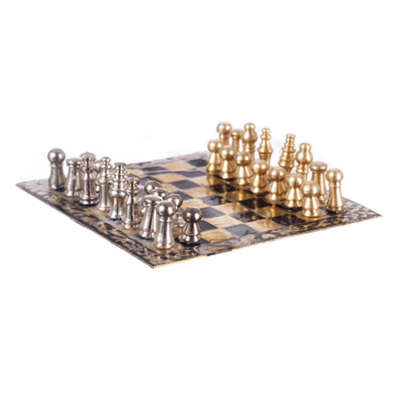 Dolls House Chess Set Miniature 1:12 Scale Study Pub Accessory