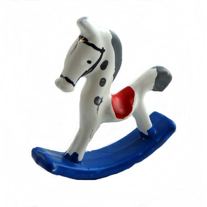 Dolls House Miniature Nursery Toy Shop Accessory 1:12 Small Metal Rocking Horse