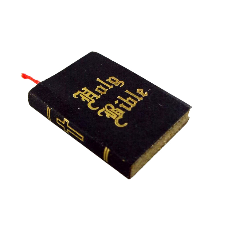Dolls House Black Book Holy Bible Bedroom Church School Accessory 