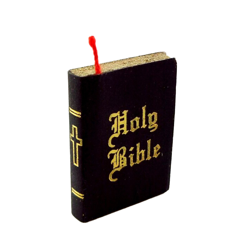 Dolls House Black Book Holy Bible Bedroom Church School Accessory 