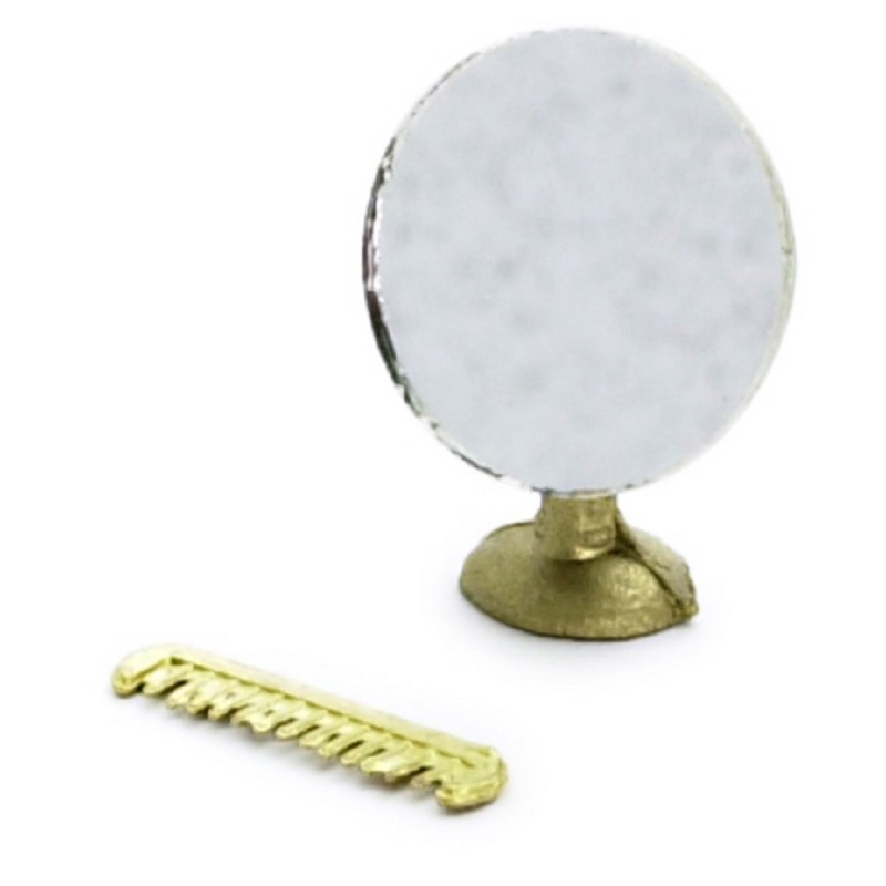 Dolls House Shaving Mirror & Comb Miniature 1:12 Bathroom Bedroom Accessory