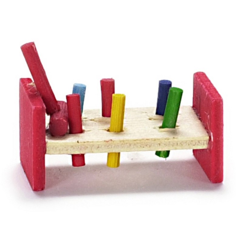 Dolls House Miniature 1:12 Scale Nursery Toy Shop Accessory Pounding Bench