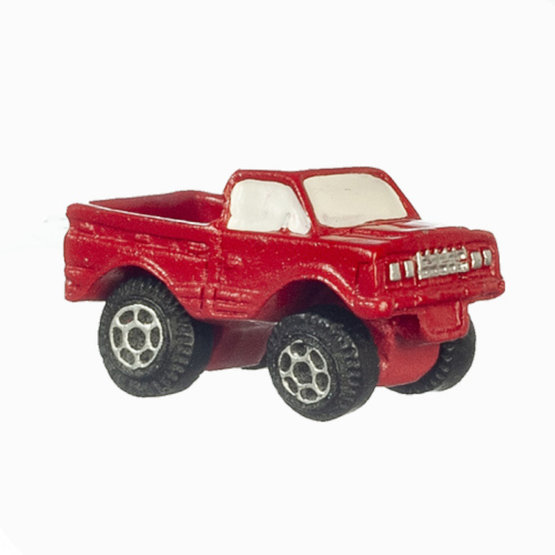 Dolls House Red Pick Up Truck Modern Toy Store Shop Nursery Accessory