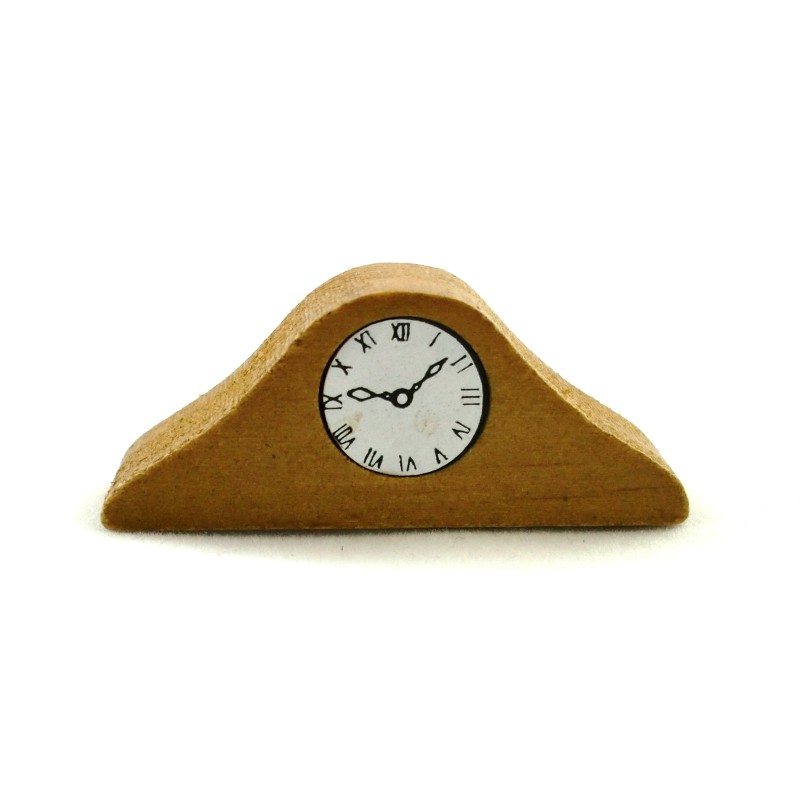 Dolls House Wooden Mantle Clock Miniature 1:12 Scale Accessory Ornamental 