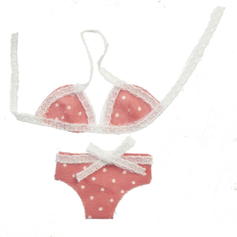 Dolls House Pink Polka Dot Bikini Summer Beach Holiday Accessory