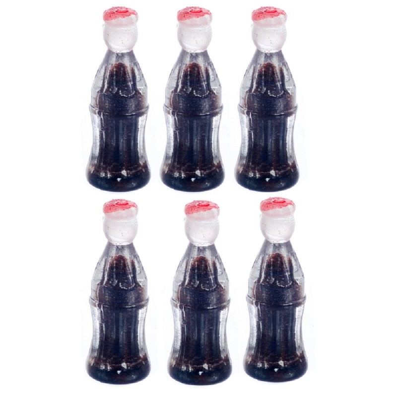 Dolls House Miniature 1:12 Scale Pub Shop Accessory 6 Bottles of Cola Fizzy Pop