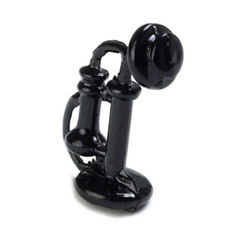 Dolls House Black Stick Telephone Hall Study Accessory 