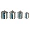 Dolls House Miniature Kitchen Accessory Chrome Canister Set of 4