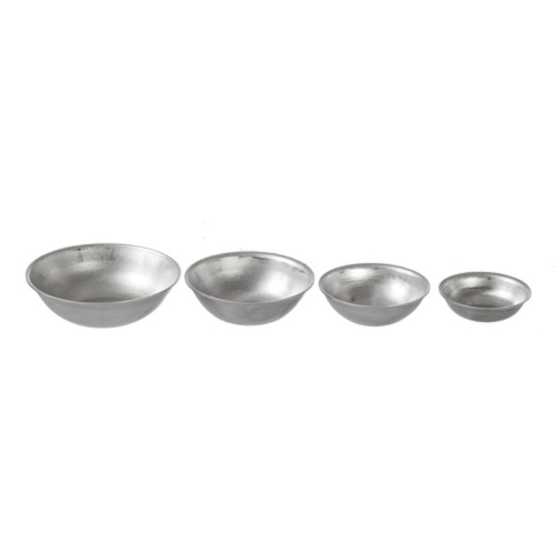 Dolls House 4 Silver Mixing Bowls Miniature Kitchen Baking Cooking Accessory