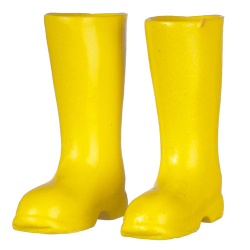 Dolls House Yellow Wellington Boots Wellies 1:12 Garden Accessory