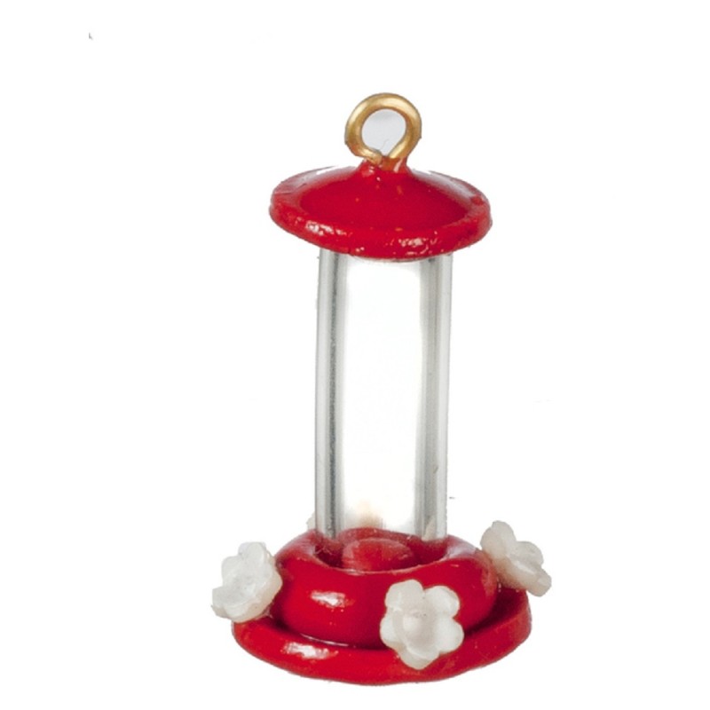 Dolls House Humming Bird Feeder Miniature 1:12 Scale Pet Garden Accessory Red