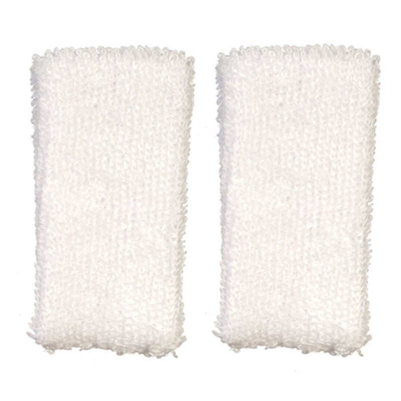 Dolls House White Hand Towel Set Miniature 1:12 Scale Towels Bathroom Accessory