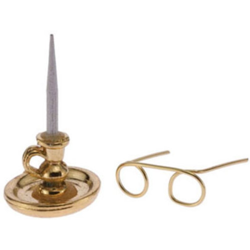 Dolls House Accessory Candle Holder and Spectacles 730