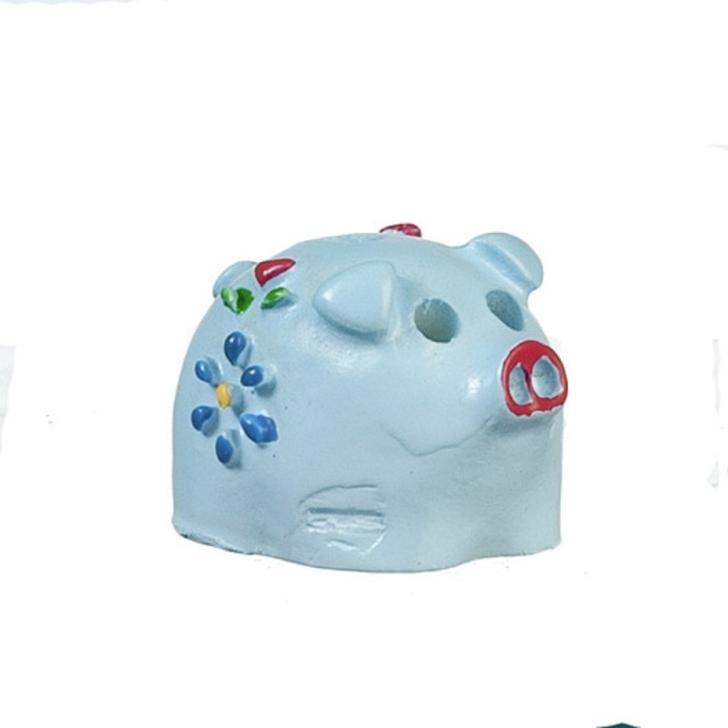 Dolls House Blue Piggy Bank Miniature Nursery Toy Shop Accessory 1:12 Scale