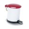 Dolls House Miniature 1:12 Scale Kitchen Accessory Red & White Metal Pedal Bin
